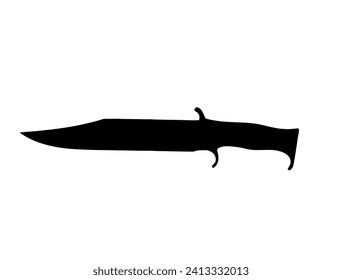 Silueta de Knife arte vectorial fondo blanco