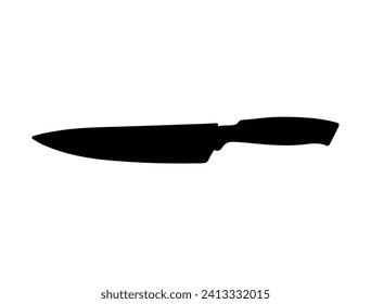 Silueta de Knife arte vectorial fondo blanco