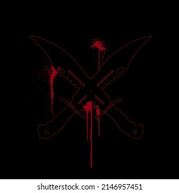 Messersilhouette Vektor mit Blut