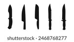 knife silhouettes. Knife vector icons. Knife icon set