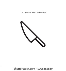Knife einfache schwarze Linie Web-Symbol Vektorillustration Illustration. Bearbeitbarer Strich. 48x48 Pixel perfekt.