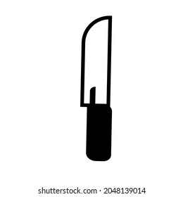 Messer. Ein einfaches schwarz-weißes Symbol. Ein rundes rotes Verbotsschild. Vektorgrafik