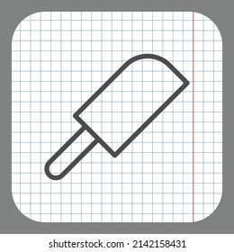 Un icono simple. Diseño plano. En papel gráfico. Fondo gris.ai