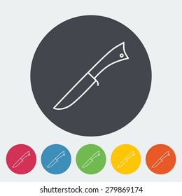 Knife. Single flat icon on the circle. Vector illustration.