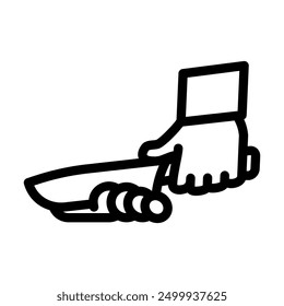 knife skills restaurant chef line icon vector. knife skills restaurant chef sign. isolated contour symbol black illustration