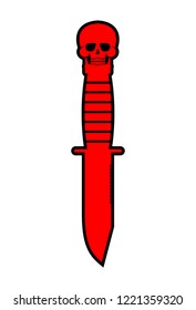 Knife skull handle isolated. Cold weapon vector illustration