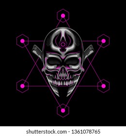 Knife Skull Head Vector illustration