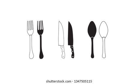 Knife and Spon vector, Restaurant Equipment