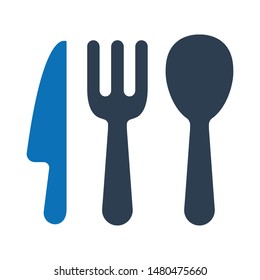 Knife spoon flat vector icon