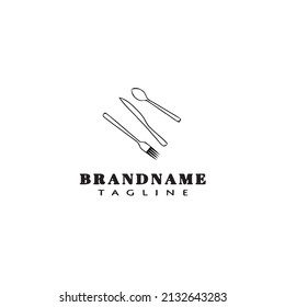 knife spoon and fork logo icon design template black modern isolated vector illustration
