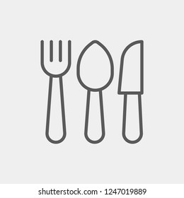 Knife Spoon and Fork Modern Simple UI Vector icon