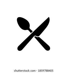Knife and spoon icon symbol vector on white background