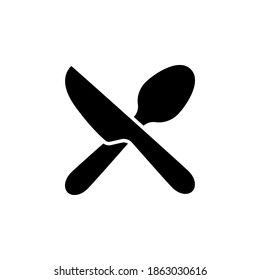 Knife and spoon icon symbol vector on white background