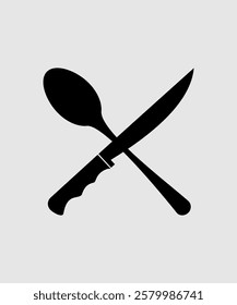 knife and spoon icon vector design