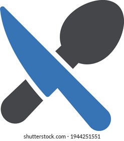 knife spoon vector glyph colour icon