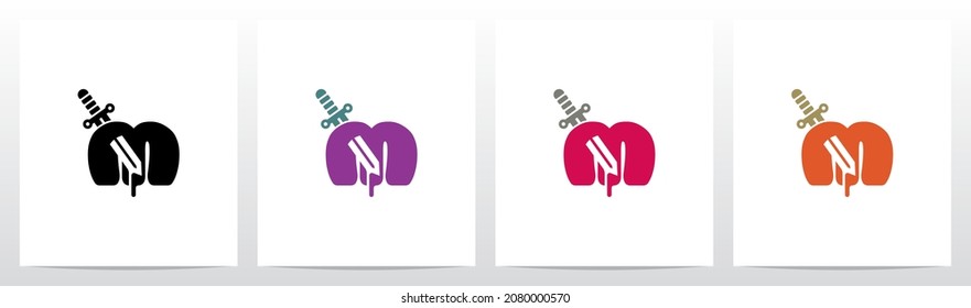 Diseño del logotipo de la letra Knife Stab
