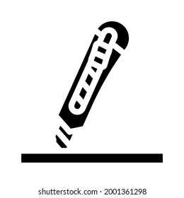 vector de icono de glifo de fondo de cuchillo. señal de papel de cuchillo. símbolo de contorno aislado ilustración negra