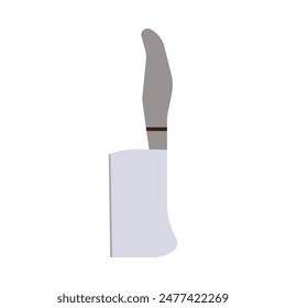 A knife is stuck in a white box, creating a striking visual contrast.