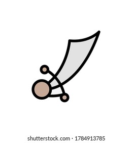 Cuchillo, icono de espada. Color simple con elementos de vector de contorno de iconos piratas para ui y ux, sitio web o aplicación móvil