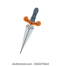 Knife, sword. Old school tattoo. Vector illustration.