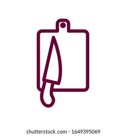 knife and table line style icon design, Cook kitchen Eat food restaurant home menu dinner lunch cooking and meal theme Vector illustration