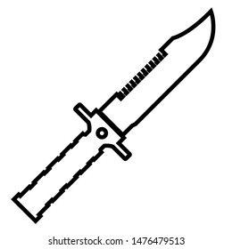 Knife tactical line icon, logo isolated on white background
