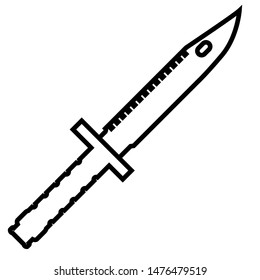 Knife tactical line icon, logo isolated on white background
