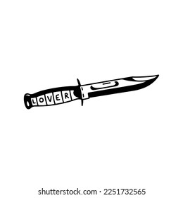 knife tattoo concept vector illustration