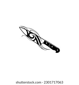 knife tattoo concept vector illustration