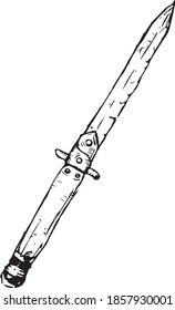 Knife in tattoo style, made in vector graphics