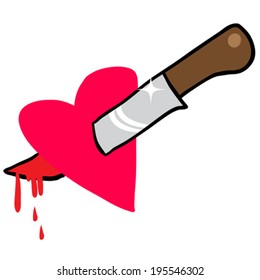 Knife Through Heart Cartoon Illustration Stock Vector (royalty Free 