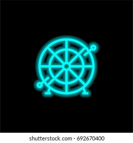 Knife Throwing blue glowing neon ui ux icon. Glowing sign logo vector