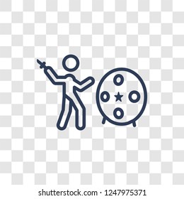 Knife Throwing icon. Trendy linear Knife Throwing logo concept on transparent background from Circus collection