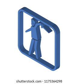 Knife Throwing isometric left top view 3D icon