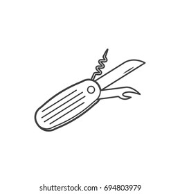 knife tool army camping icon

