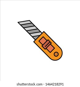 Knife, Tool, Repair, Cutter  Flat Color Icon. Vector icon banner Template. Vector Icon Template background