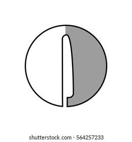 knife utensil kitchen sticker shadow vector illustration eps 10