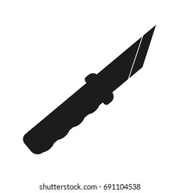 Knife Vector black icon on white background.