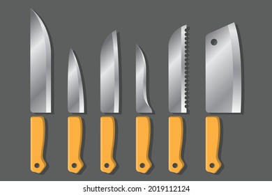 knife vector collection design, ornamental material element graphic