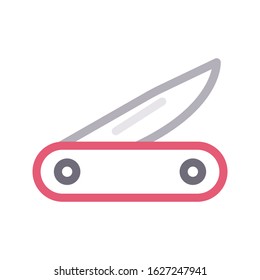 knife vector color line icon 