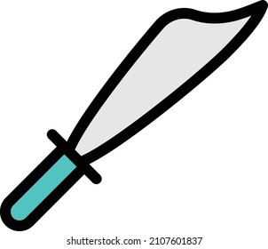 icono de línea de color del vector de cuchillo