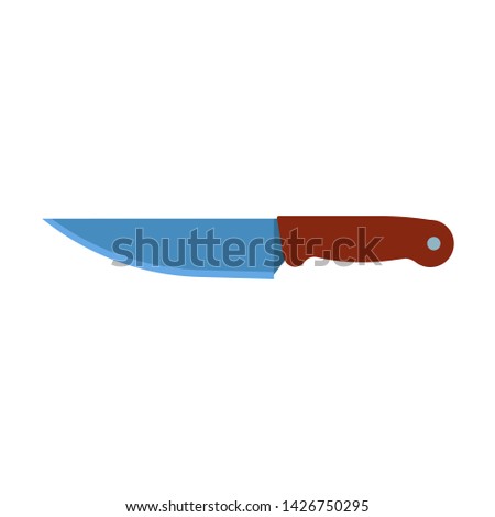 Knife vector cooking equipment flat icon. Dinner kitchen isolated cutlery restaurant blade. Food handle dishwate utensil