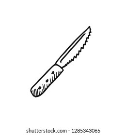 knife vector doodle sketch isolated on white background