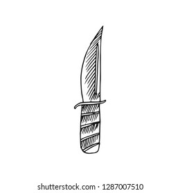knife vector doodle sketch isolated on white background