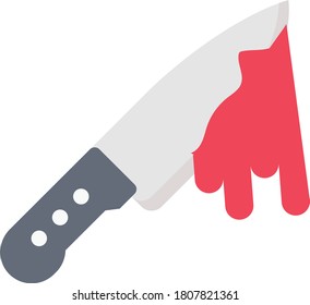 knife vector flat color icon 