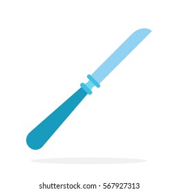 Knife vector flat material design object. Isolated illustration on white background.