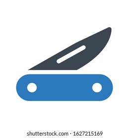 knife vector glyph color icon 