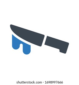 icono de color de glifo vector de cuchillo 