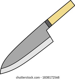 Kniefvektor mit grauem Blade und gelbem Griff