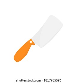 Knife vector icon. Acute knife with wooden handle kitchen equipment. Colorful outline cooking symbol illustration isolated on white.